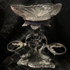 Philip Ashberry & Sons Silver plated Epergne compote With Glass Bowl