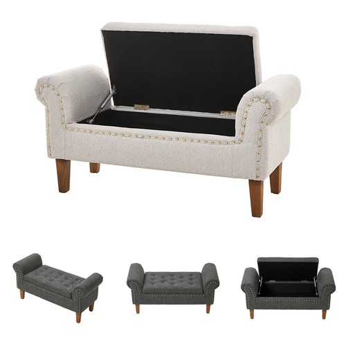 Upholstered fabric ottoman - upholstered,