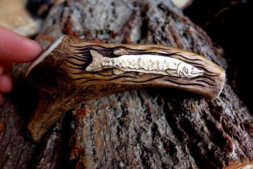 Antler handle with - , pike