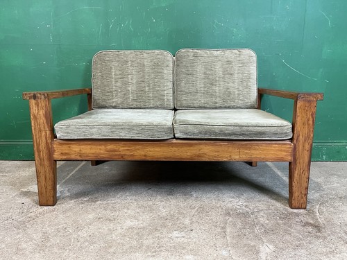 Mid century seater wood - 2,