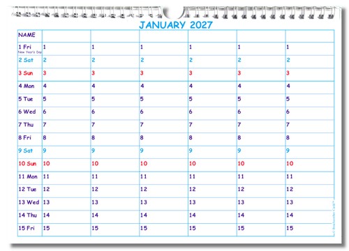 Family calendar 2027 - 2027,, 24