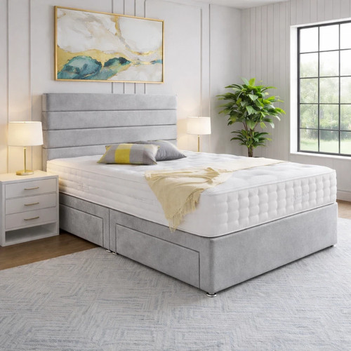 Plush divan bed set - bed,