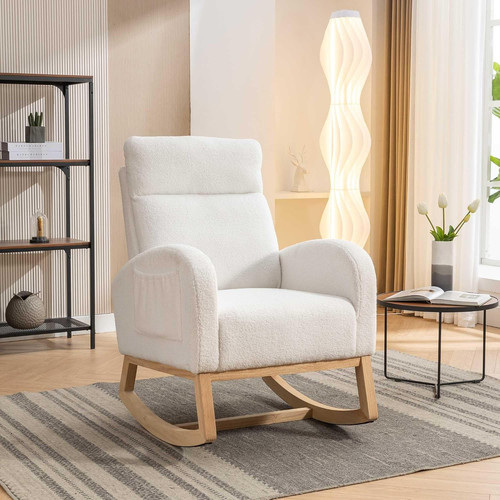 Rocking chair boucle armchair - rocking,