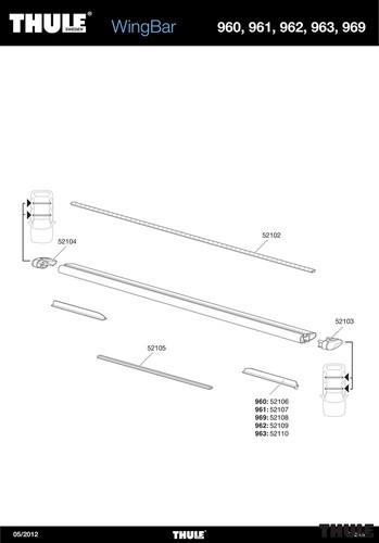 Thule wing bar cover - bar, strip