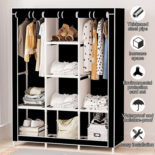 Large fabric canvas wardrobe - large,