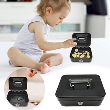 Small Fireproof Security Box Safe Chest Key Lock Money Document Cash Jewelry New