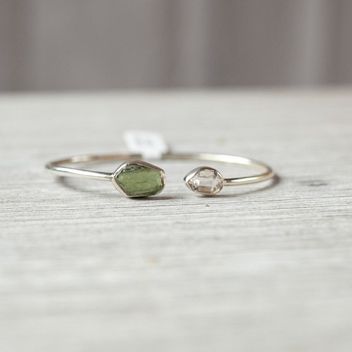 Moldavite herkimer diamond - &,