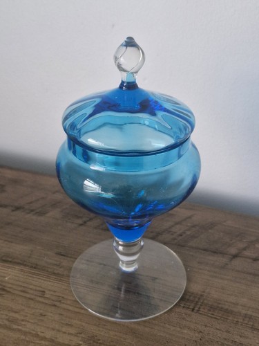 Vintage glass pedestal - pedestal, bon