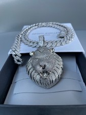 premium quality cz iced chain 14mm with pendant include luxury Gift box