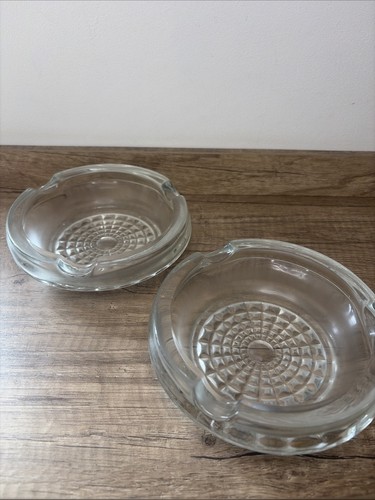 Pair vintage clear glass - pair,