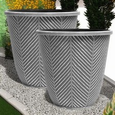 Large Grey Tall Planter 31cm