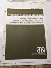 AMERICAN NATIONAL STANDARD ANSI 1972-74 SAFETY SPECS LAWN MOWERS GARDEN TRACTOR
