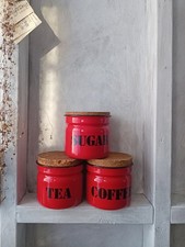 Vintage Enamel Red Tea Coffee