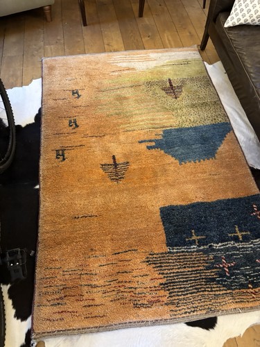 Vintage wool gabbeh rug - vintage,
