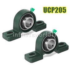2X UCP205 Green Pillow Block