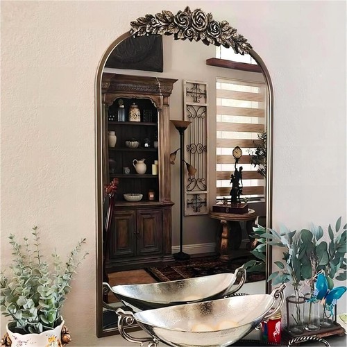 Vintage arched mirror large - mirror,
