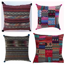 Handmade Cotton Kilim HandLoomed Floor Pillow Bohemian Cushion Cover 16" 20" 24"