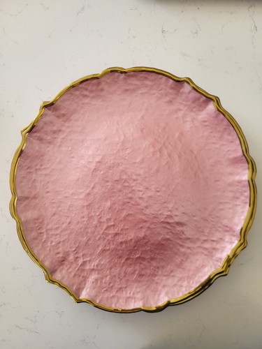 Pink scallop glass charger - 4,
