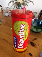 Vintage McVities Digestive Circular Cylinder Biscuit Tin Tube