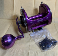 Penn Senator 113H 4/0 Purple Ex Wide Tiburon T4WEX Frame Fishing Reel Very Nice!