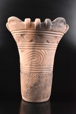 F7569: XF Japanese Pottery Youhen pattern pattern FLOWER VASE Buddhist art