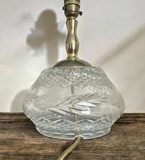 Vintage Tutbury Cut Crystal Glass Table Lamp 20th Century