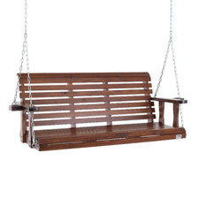 VEVOR 65” Porch Swing Bench Wooden Hanging Outdoor Garden Patio Courtyard Brown