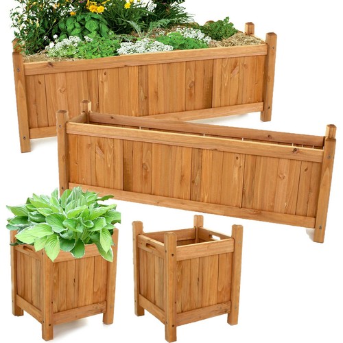 Wooden garden planters set - planters,