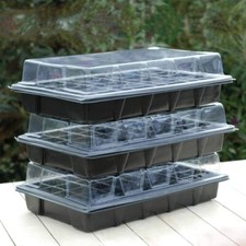 Garden Grow 40 Cell Tray Propagator Plant Seed Cuttings Growing Trays Clear Lid