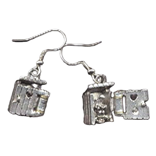 Funny retro outhouse earrings - funny,