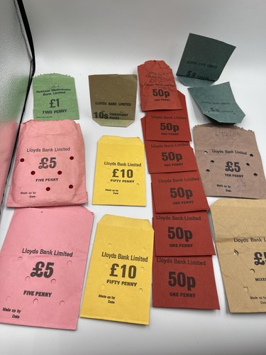 Lloyds bank paper money bags - lloyds,