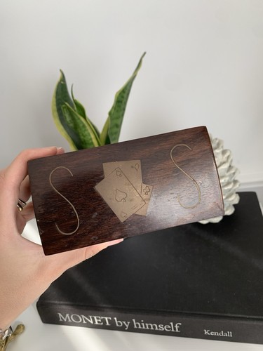 Vintage wooden playing card - wooden,