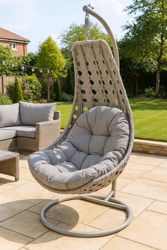 Grey rattan hanging - grey,