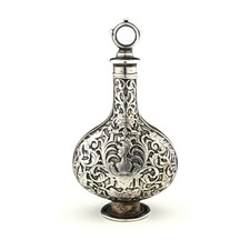 Antique German Solid Silver Perfume Flask / Scent Bottle / Box. Circa. 1725.