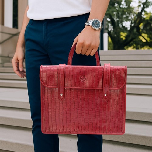 Leather sheet music bag maroon - leather,
