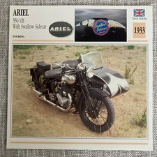 Ariel 550 VB Swallow Sidecar 1933 Great Britain Edito Atlas Motorcycle Card