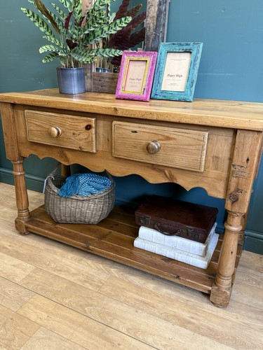 Vintage pine console - pine, table