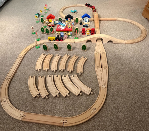 Wooden train set - wooden,