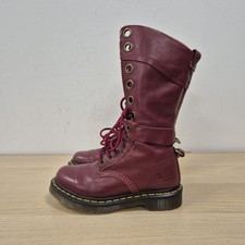 Dr Martens Triumph Aimilita Red Leather Tie Dye Splash Fold Down Boots Size Uk 3