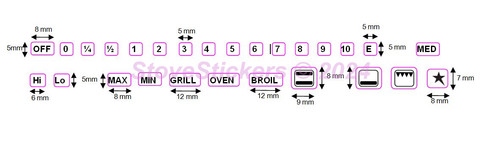 Small gas oven numbers sticker - gas,