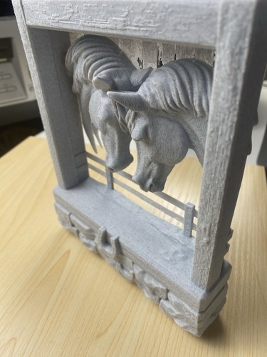Horse sculpture gray - horse, marble