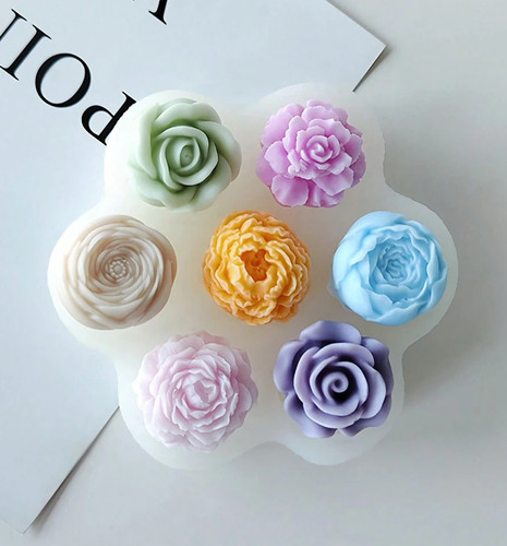 Rose peony flower silicone - &,