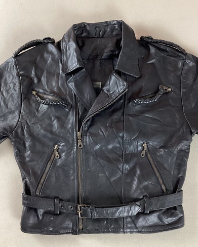 Vintage leather biker jacket - vintage,