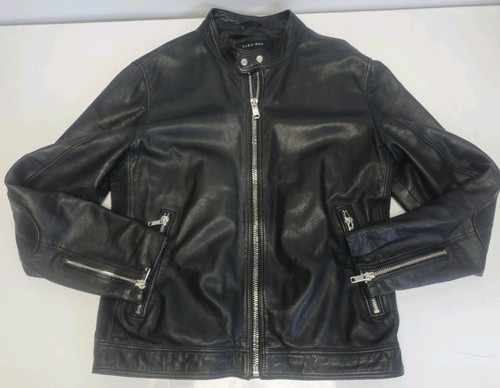 Zara man black real leather - black,