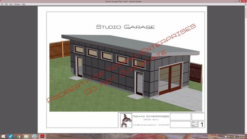 Modern studio garage pdf plans - pdf,