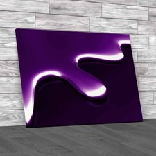 Mercury Chrome Abstract Liquid Meta Data Purple Canvas Print Large Picture Wall