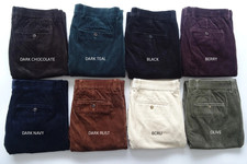 Mens Ex M&S Regular Fit Luxury SINGLE  PLEAT Stretch Corduroy Trousers 9 Colours
