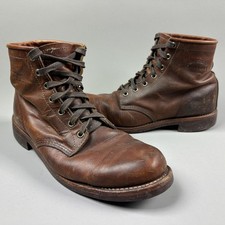Chippewa Boots Mens Size 10D Brown Leather Service Vibram Sole Made in USA