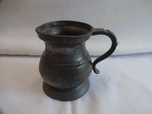 Antique pewter gill measure - antique, 1