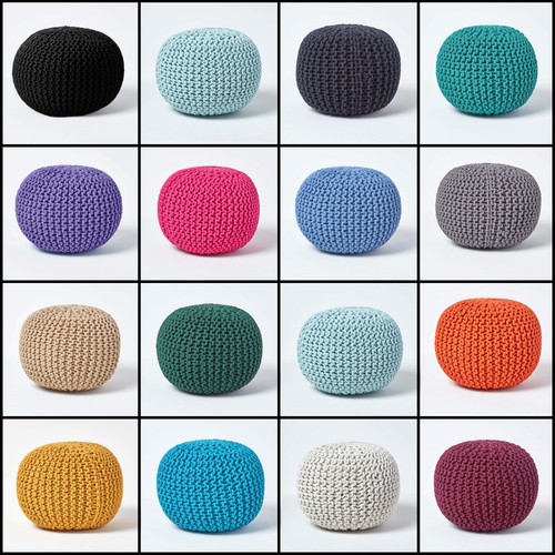 50cm large knitted pouffe - large,